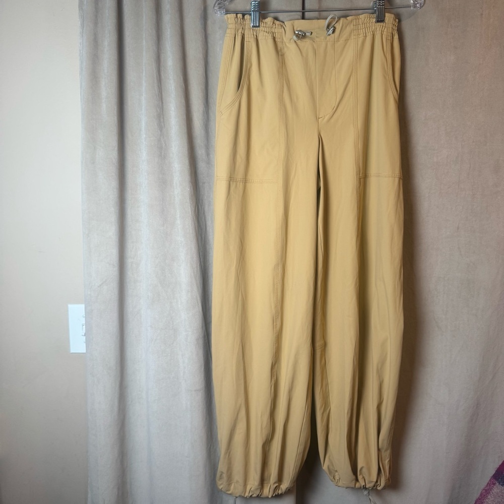 Anthropologie Beige Drawstring  Pants‎ tactical utility pants hiking jogger